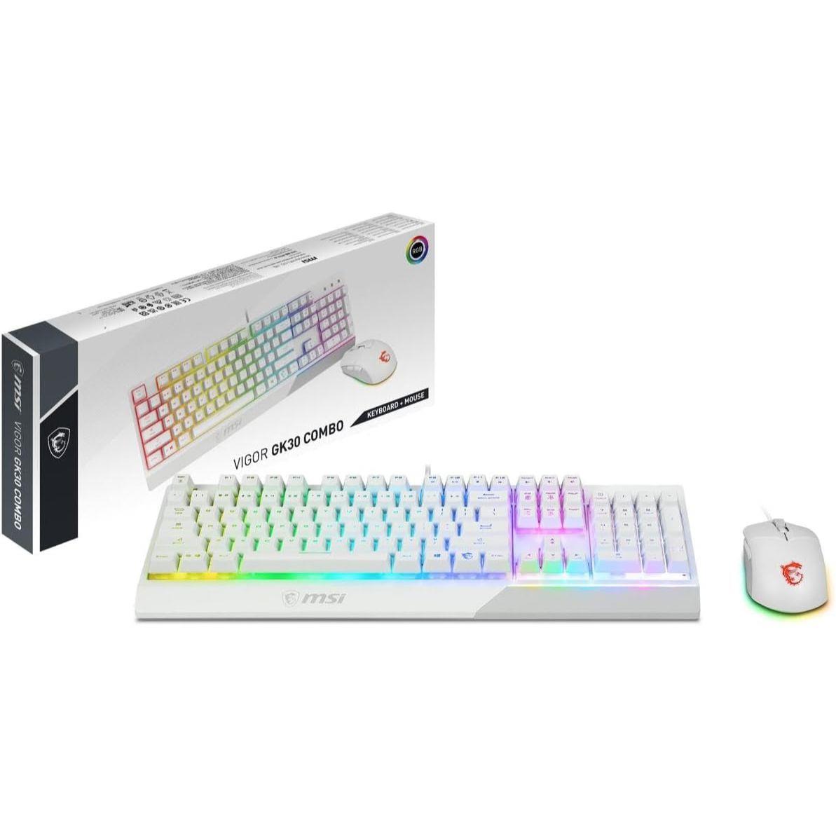 MSI Vigor GK30 Combo RGB GK30 Gaming Keyboard , Gaming Mouse White - PakByte  