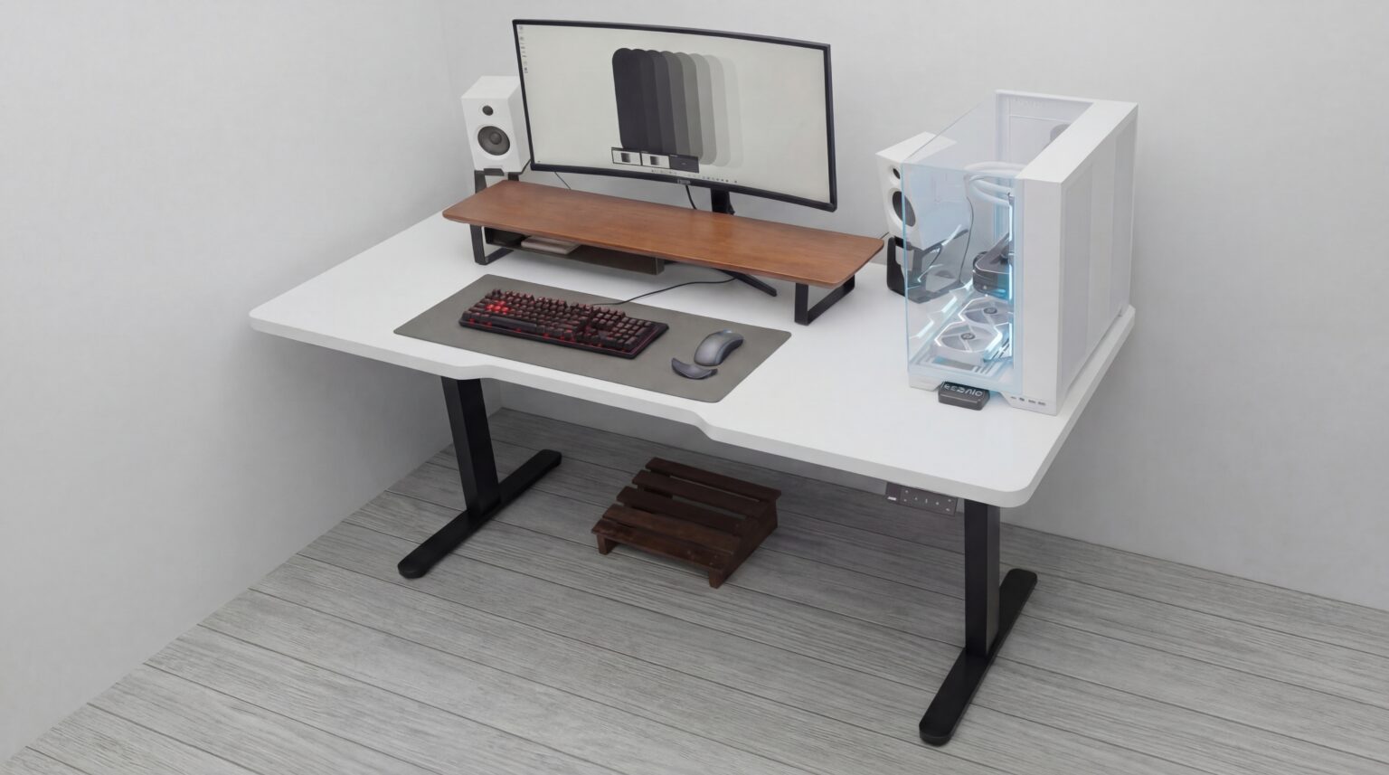 MXG DMD-01 Dual‑Motor 4.5ft x 2ft, 0.75 Inches Thick Motorized Sit‑Stand Gaming Desk - White