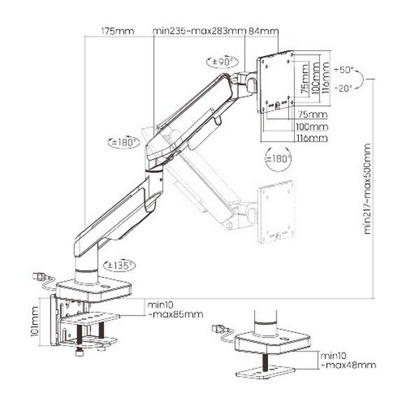 MXG HMA-12R Single Heavy Duty RGB Gaming Monitor Arm - Matte White - PakByte  
