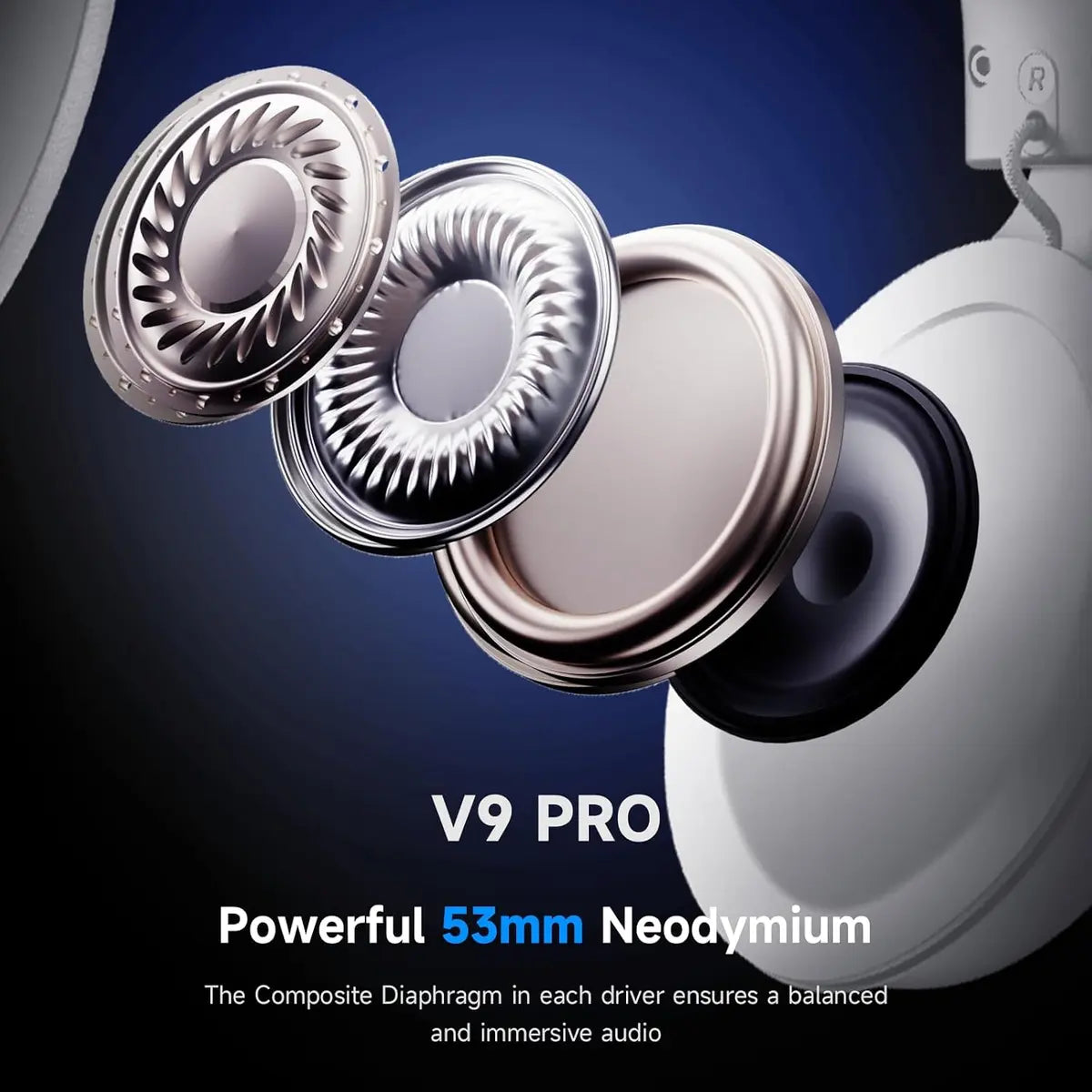 Mchose V9 PRO Wireless Gaming Headset 7.1 Surround Sound - Icy White