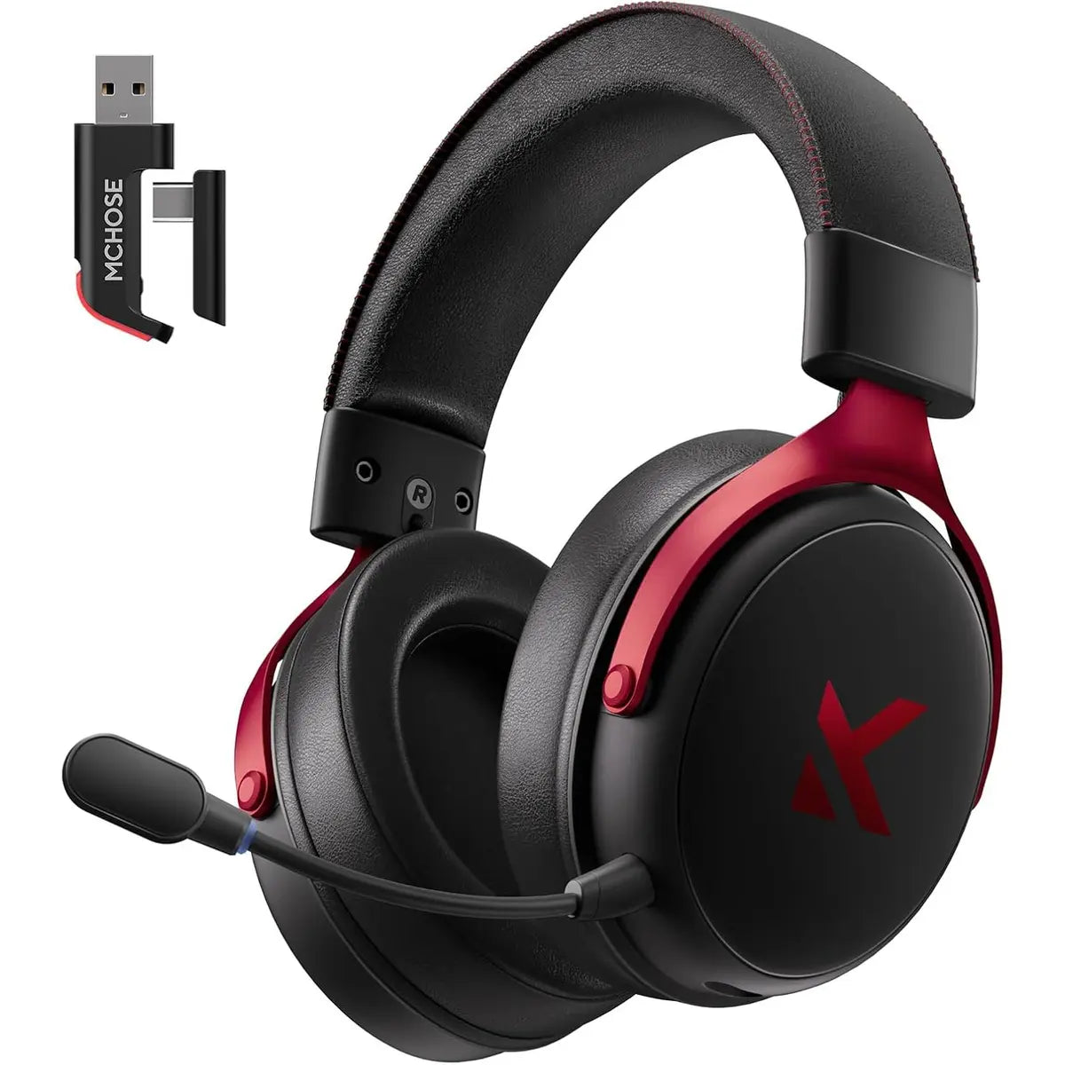 Mchose V9 PRO Wireless Gaming Headset 7.1 Surround Sound - Black/Red