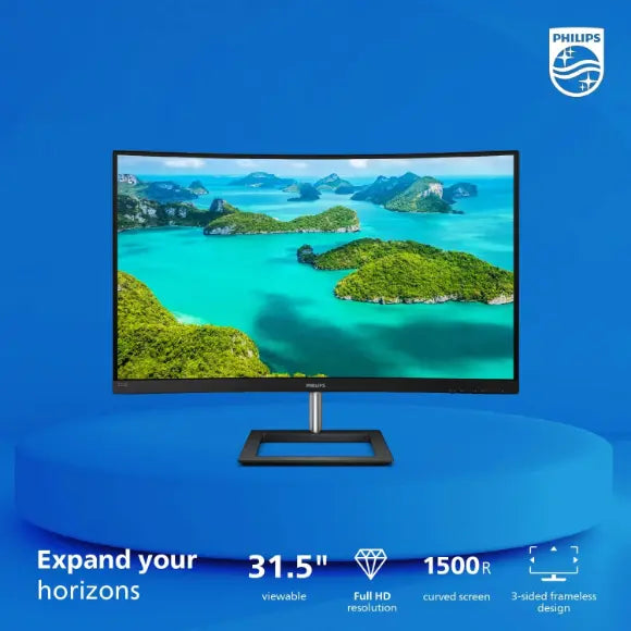 PHILIPS 322E1C 32" FHD Adaptive-Sync 75Hz Super-Curved Frameless Monitor