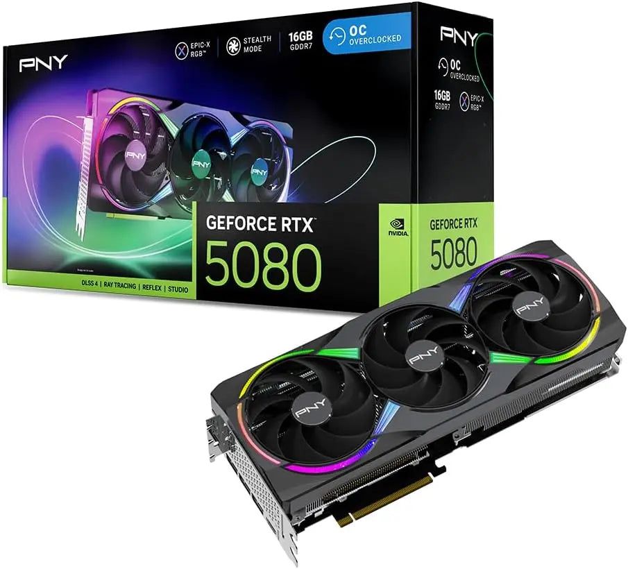 PNY NVIDIA GeForce RTX 5080 16GB GDDR7 Graphics Card