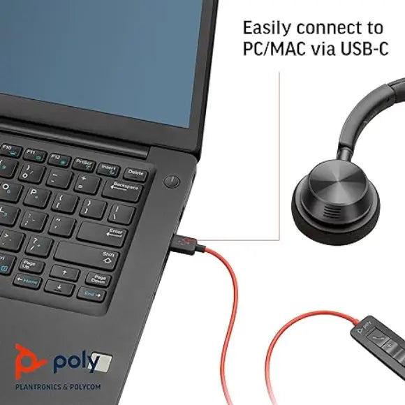 Plantronics C3320 Blackwire USB-C Heasdset - Black - PakByte Computers 