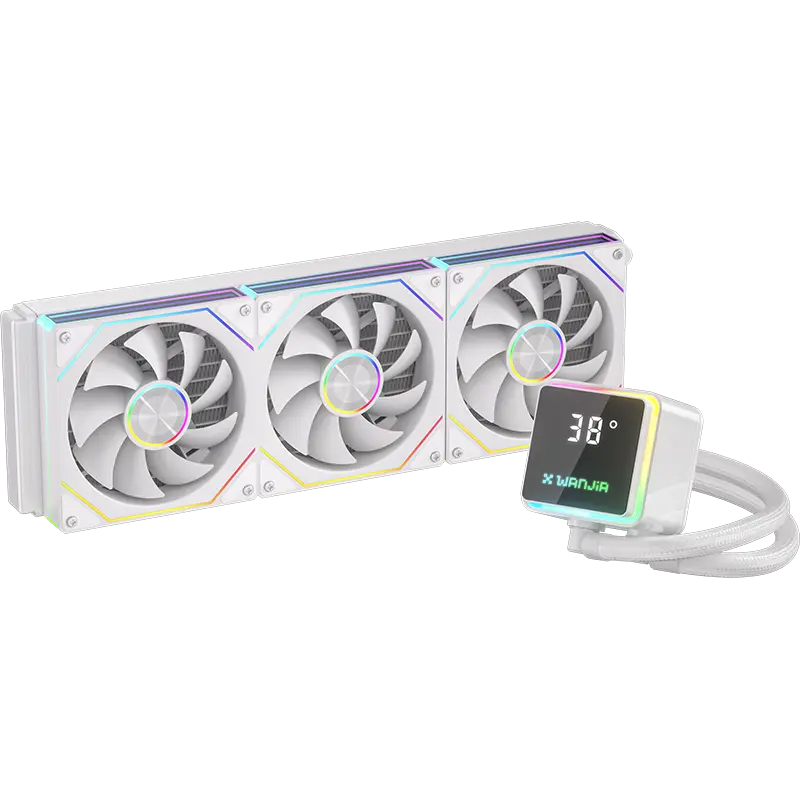 Power Train M360 360mm ARGB AIO Liquid CPU Cooler with LCD Display - White