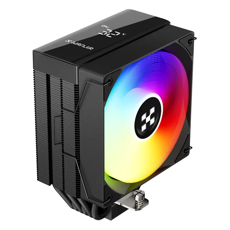 Power Train Aeolus MK2 ARGB CPU Air Cooler with Real-Time Display - Black