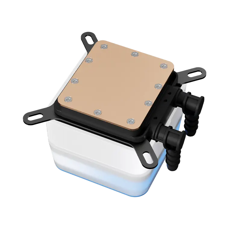 Power Train S360 360mm ARGB AIO Liquid CPU Cooler with 2.8" LCD Screen - White