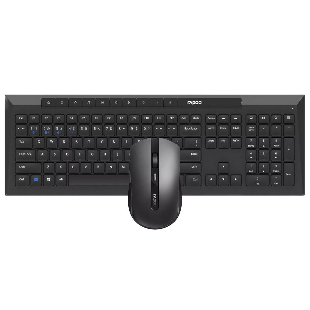 Rapoo 8210M Multi-mode Wireless Keyboard Mouse – Black