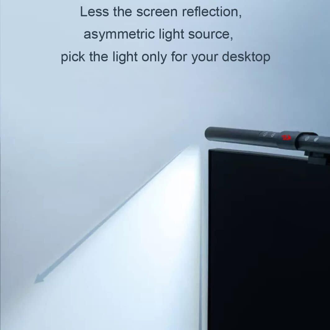 Redragon GML-113 Beryl Monitor Light Bar, E-Reading LED Computer Screenbar Lamp w/6-Level Hue Dimming, Sticker-Free Weighted Hanging Mount & Solid Aluminum Alloy Cover, USB Powered Plug & Play, Black - PakByte  