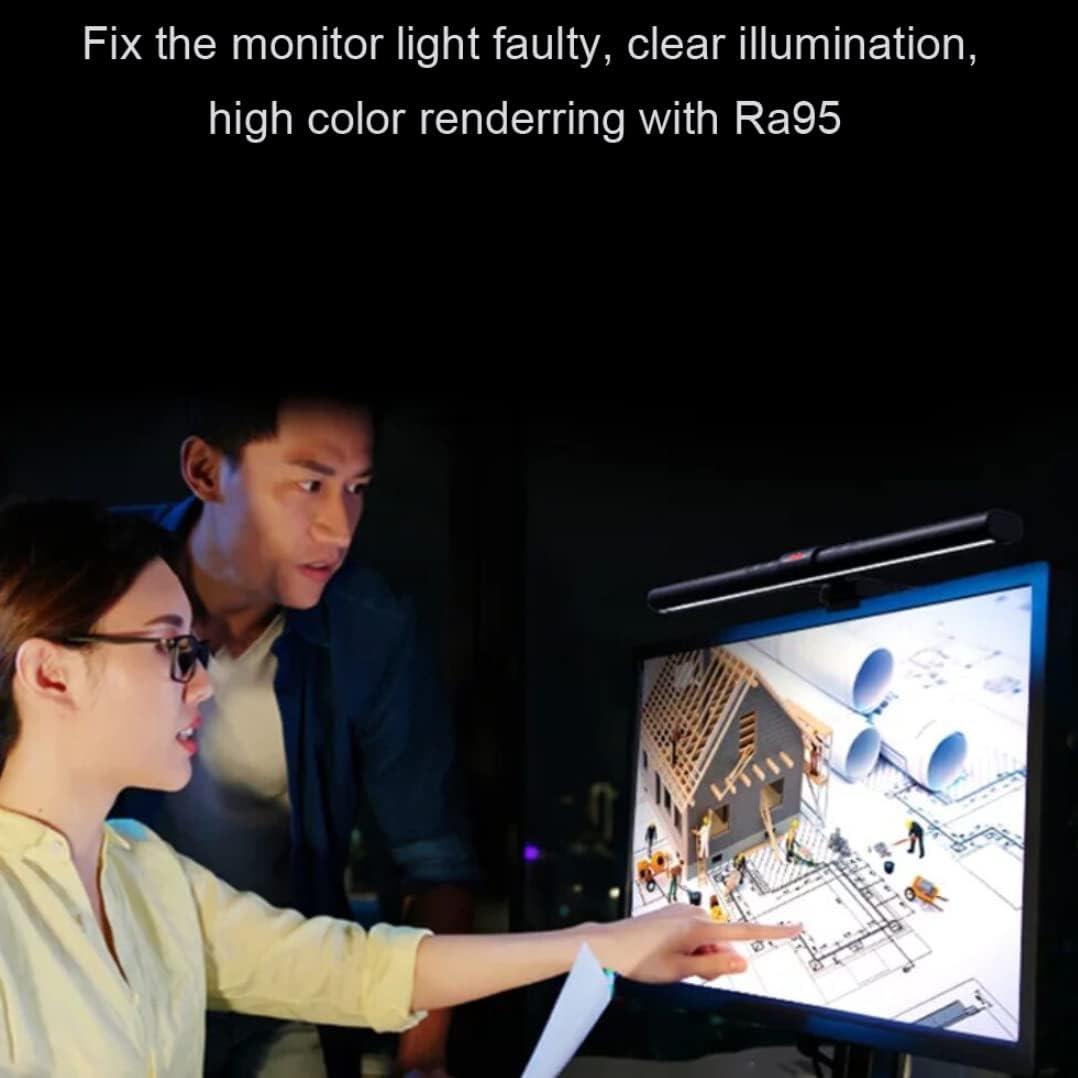 Redragon GML-113 Beryl Monitor Light Bar, E-Reading LED Computer Screenbar Lamp w/6-Level Hue Dimming, Sticker-Free Weighted Hanging Mount & Solid Aluminum Alloy Cover, USB Powered Plug & Play, Black - PakByte  