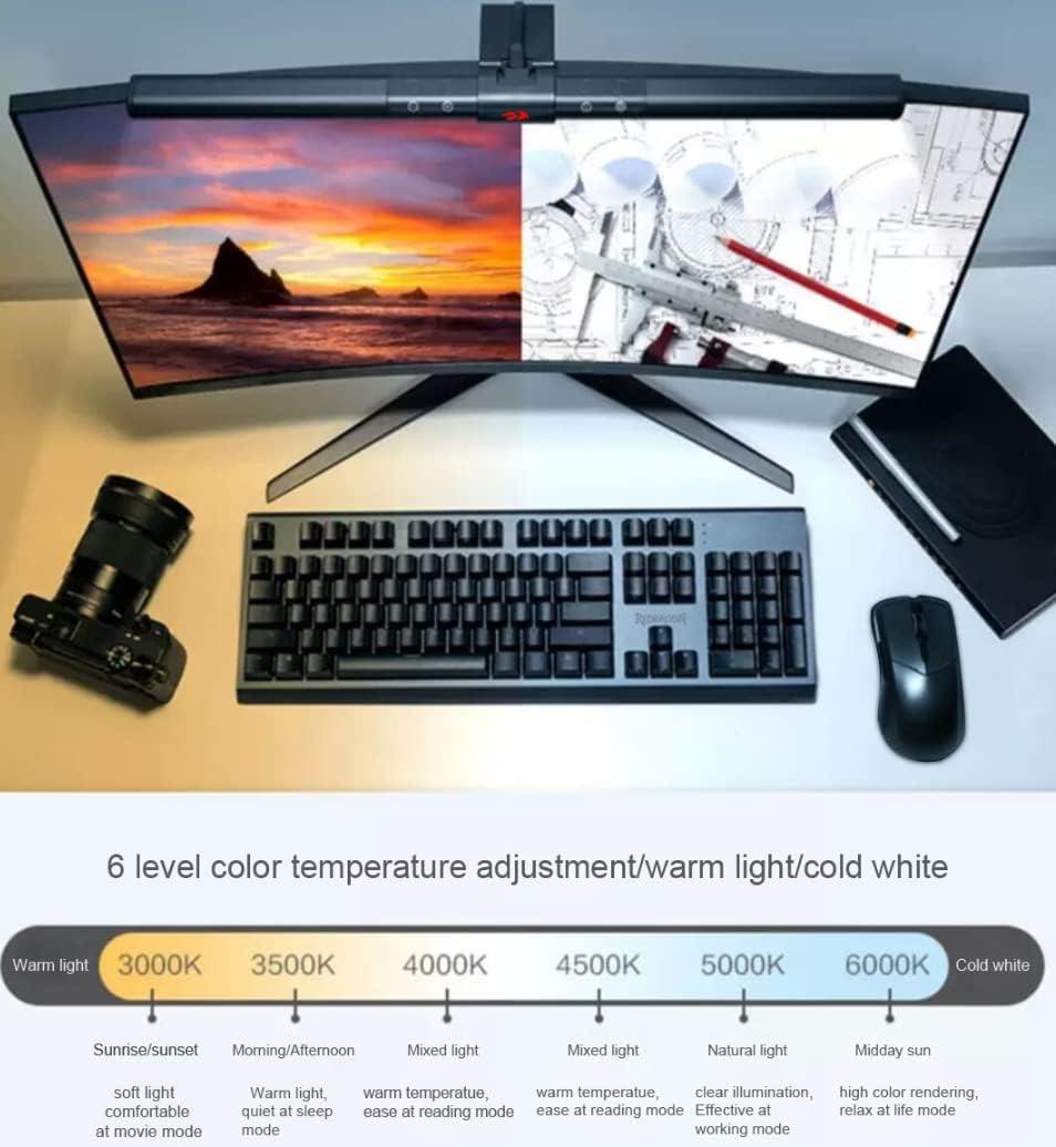 Redragon GML-113 Beryl Monitor Light Bar, E-Reading LED Computer Screenbar Lamp w/6-Level Hue Dimming, Sticker-Free Weighted Hanging Mount & Solid Aluminum Alloy Cover, USB Powered Plug & Play, Black - PakByte  