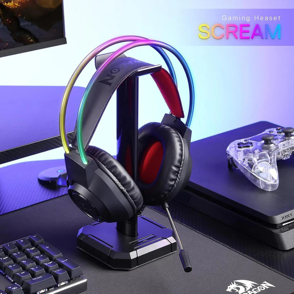 Redragon H231 Scream Wired Gaming Headset, Stereo Surround Sound, 40mm Drivers, Leather Foam Ear Pads, Noise-canceling Microphone, Multi-Platforms Headphone, Works with PC/PS4/5/NS/Xbox-one, Black - PakByte  
