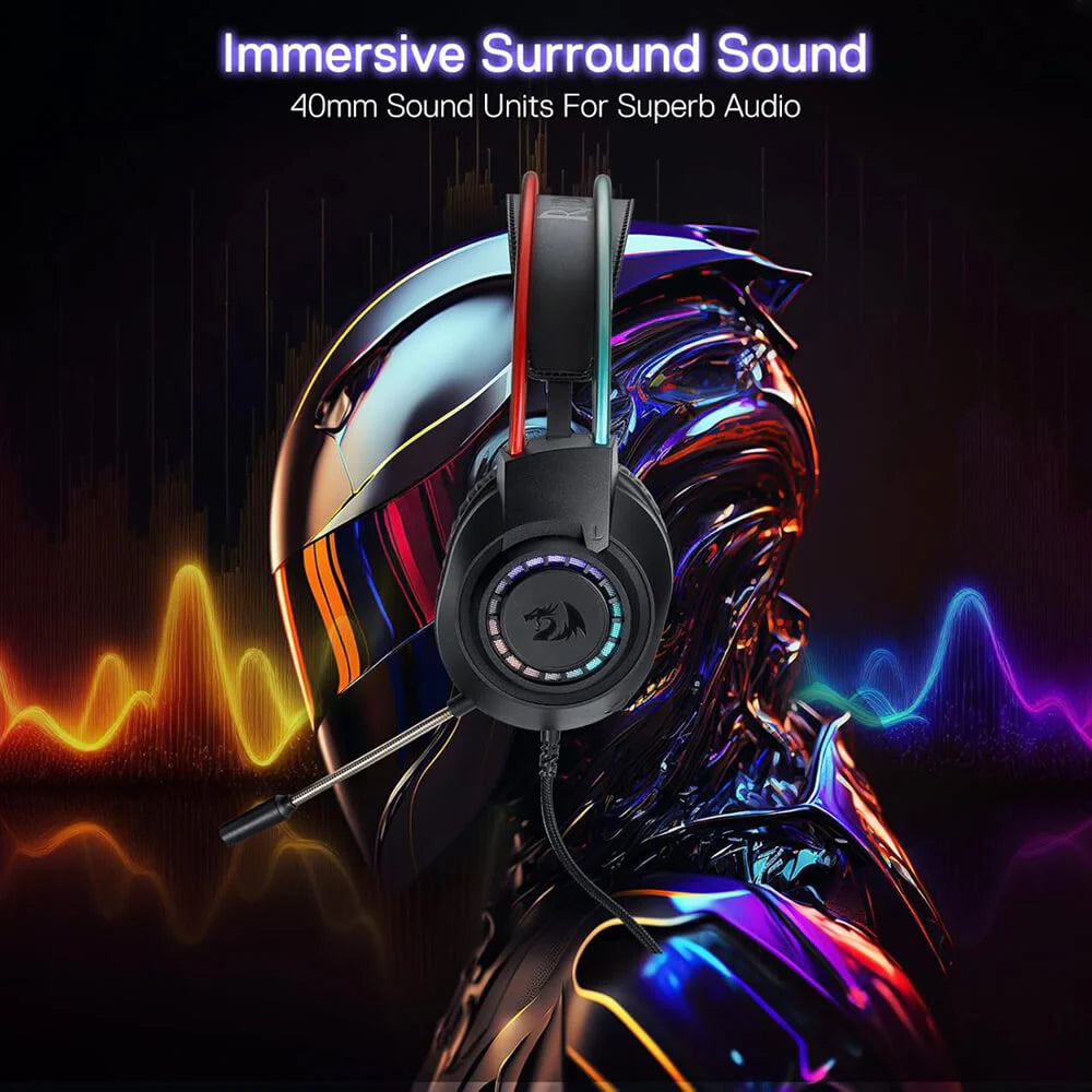 Redragon H231 Scream Wired Gaming Headset, Stereo Surround Sound, 40mm Drivers, Leather Foam Ear Pads, Noise-canceling Microphone, Multi-Platforms Headphone, Works with PC/PS4/5/NS/Xbox-one, Black - PakByte  
