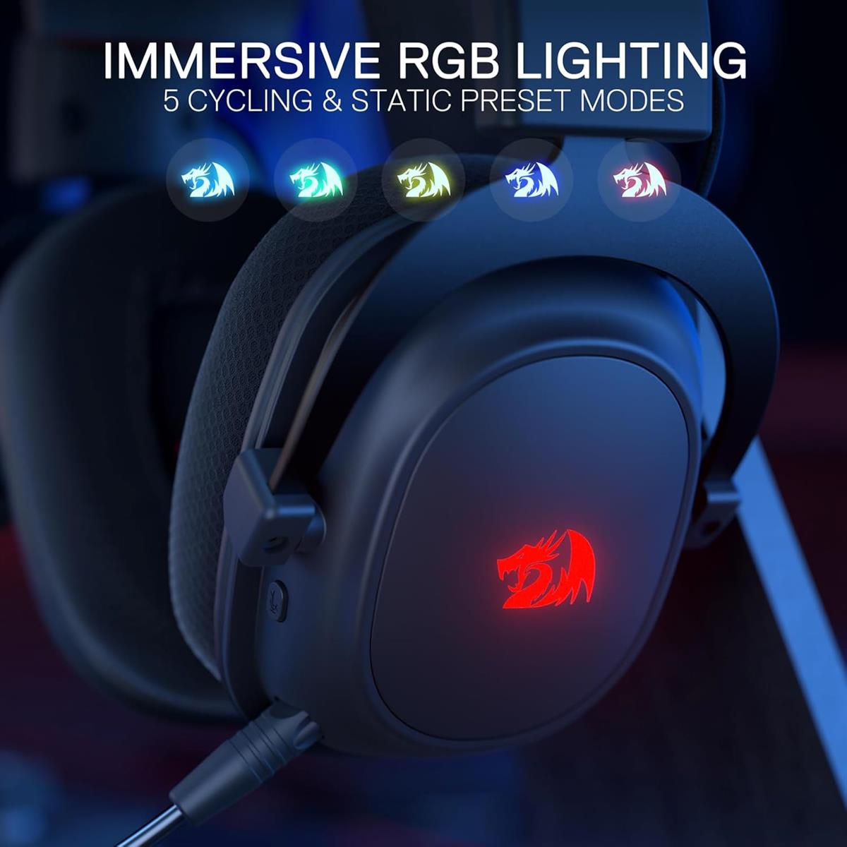Redragon H510 Zeus Pro 3-Mode RGB  7.1 Surround Sound Wireless Gaming Headset - PakByte Computers  