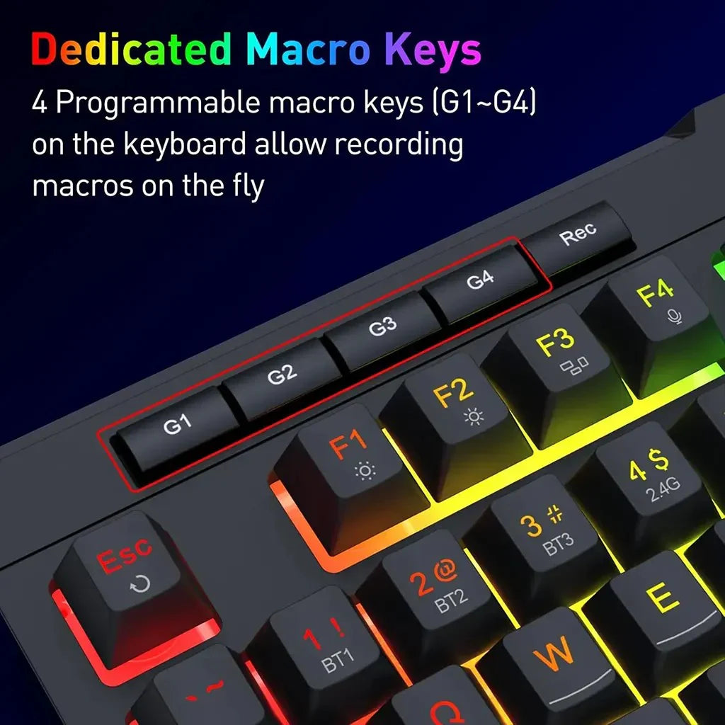 Redragon K525 SHIVA PRO Wireless Anti-Ghosting Membrane Gaming Keyboard - PakByte Computers  