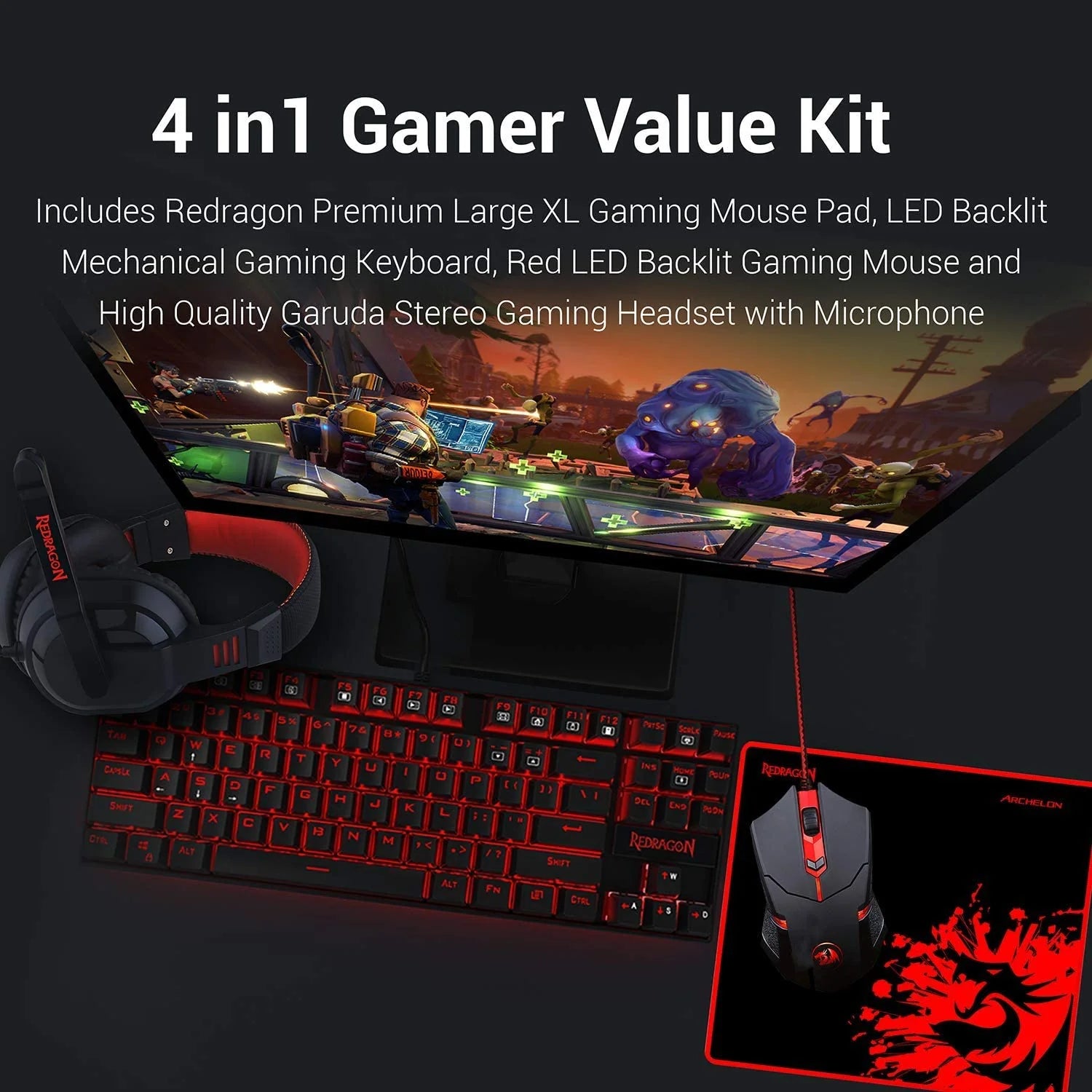 Redragon K552-BB Combo Set (4 in 1) - PakByte Computers  