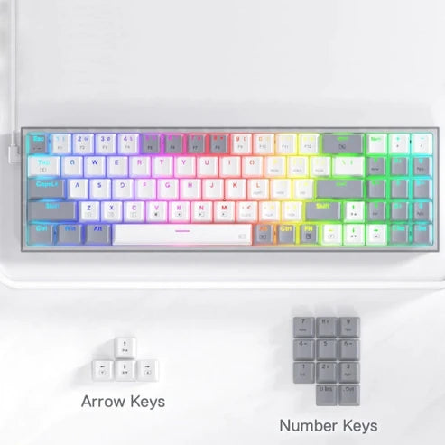 Redragon K628WG POLLUX Wired Mechanical Keyboard - White/Grey