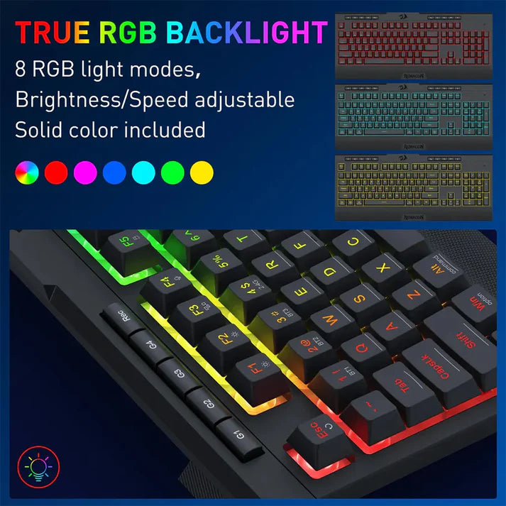 Redragon S151 PRO RGB Membrane Keyboard & Mouse Wireless Combo