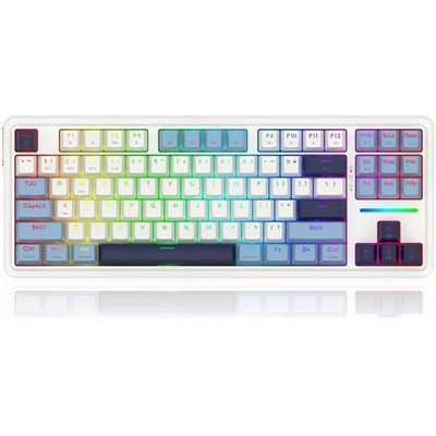Redragon K728WBB-RGB-PRO Antonium PRO TKL Mechanical Gaming Keyboard, 87 Keys, Leopard L Switches, Wireless and Wired, RGB Backlight - White