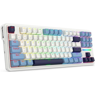 Redragon K728WBB-RGB-PRO Antonium PRO TKL Mechanical Gaming Keyboard, 87 Keys, Leopard L Switches, Wireless and Wired, RGB Backlight - White