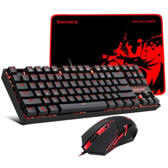 REDRAGON K552-BA-2 Keyboard, M601 Mouse, P001 XL Mousepad COMBO SET (3 IN 1) - PakByte Computers 