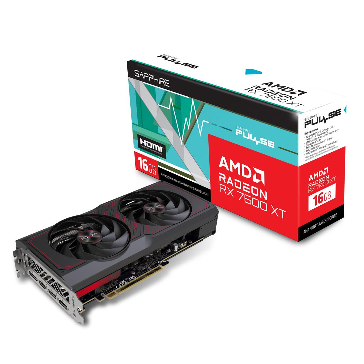SAPPHIRE PULSE RX 7600 XT GAMING OC 16GB Graphics Card