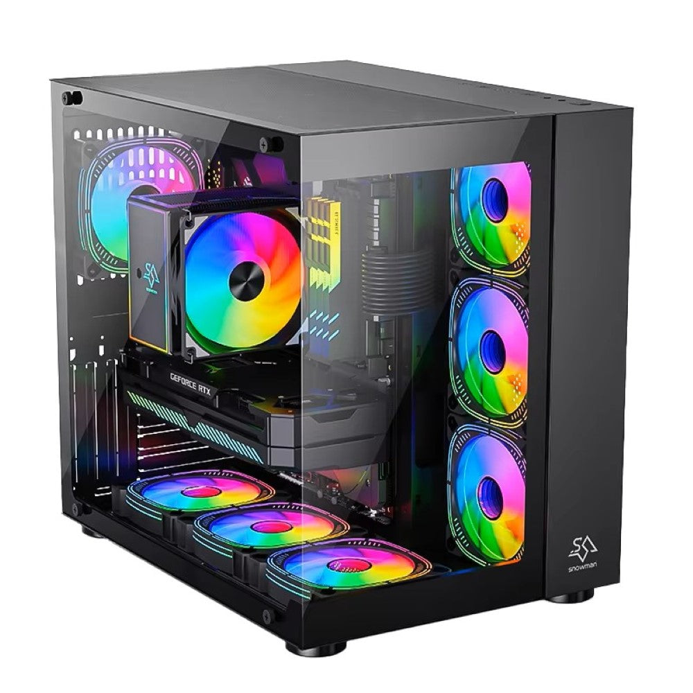 Snowman CS015 Pro Mid Tower Gaming PC Case - Black