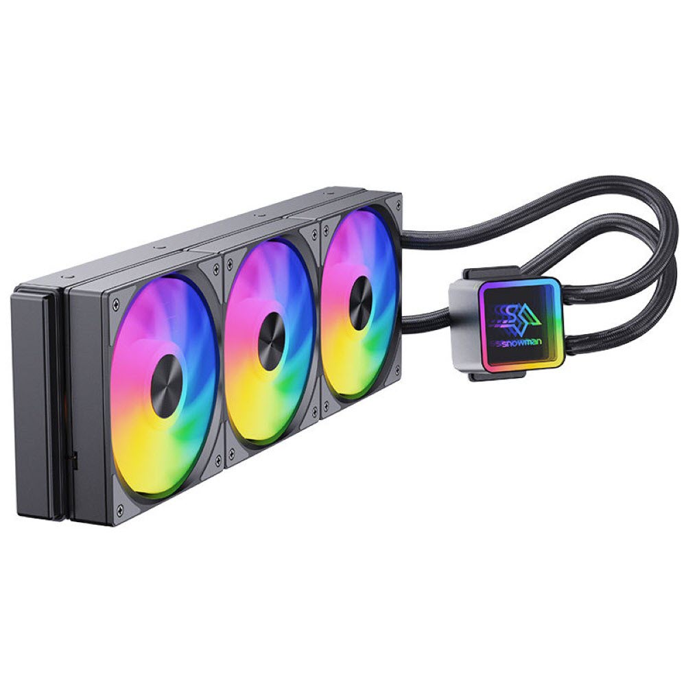 Snowman KS360 ARGB 360mm AIO Liquid CPU Cooler - Black