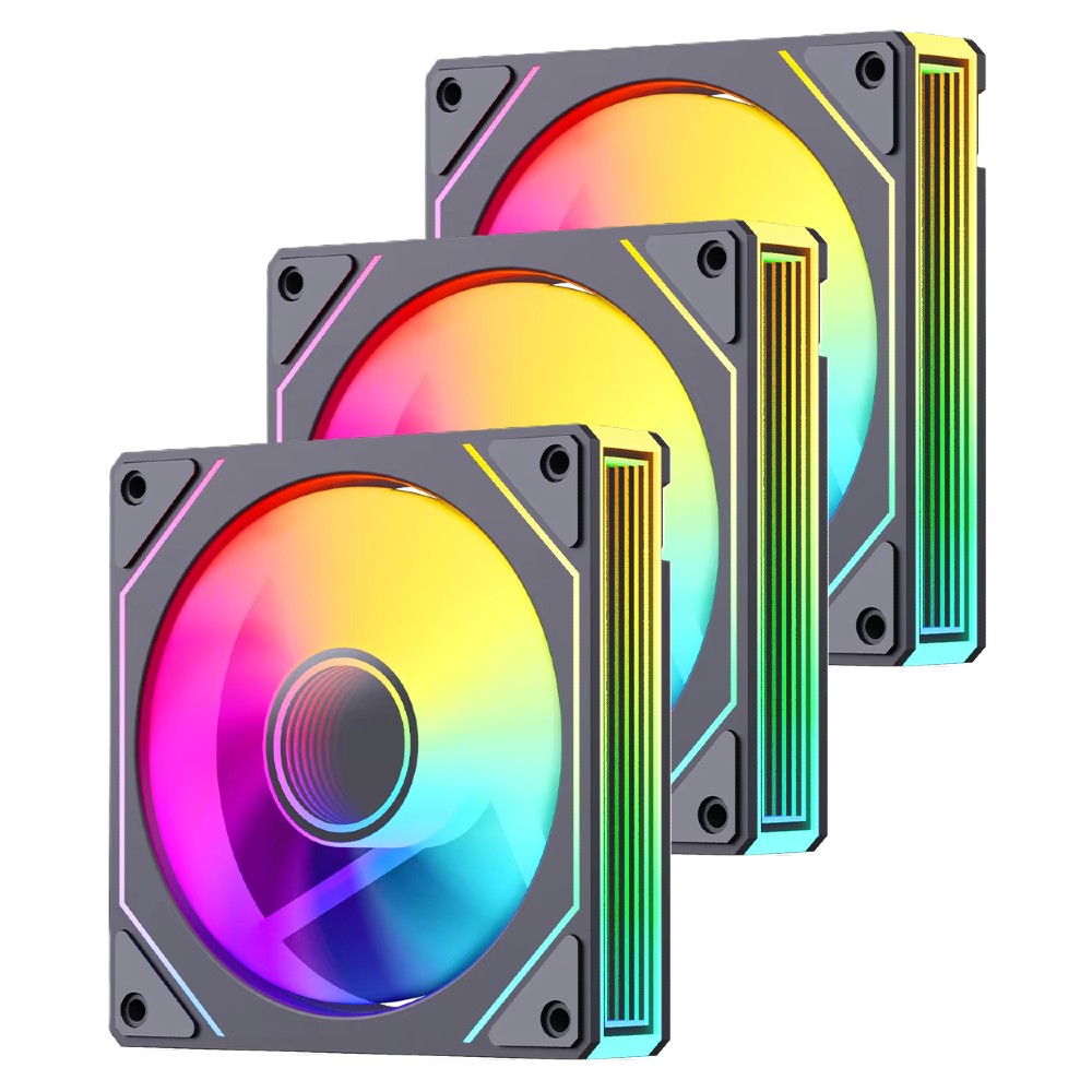 Snowman LK120 ARGB 120mm Triple Fan Pack Reverse Blade – Black
