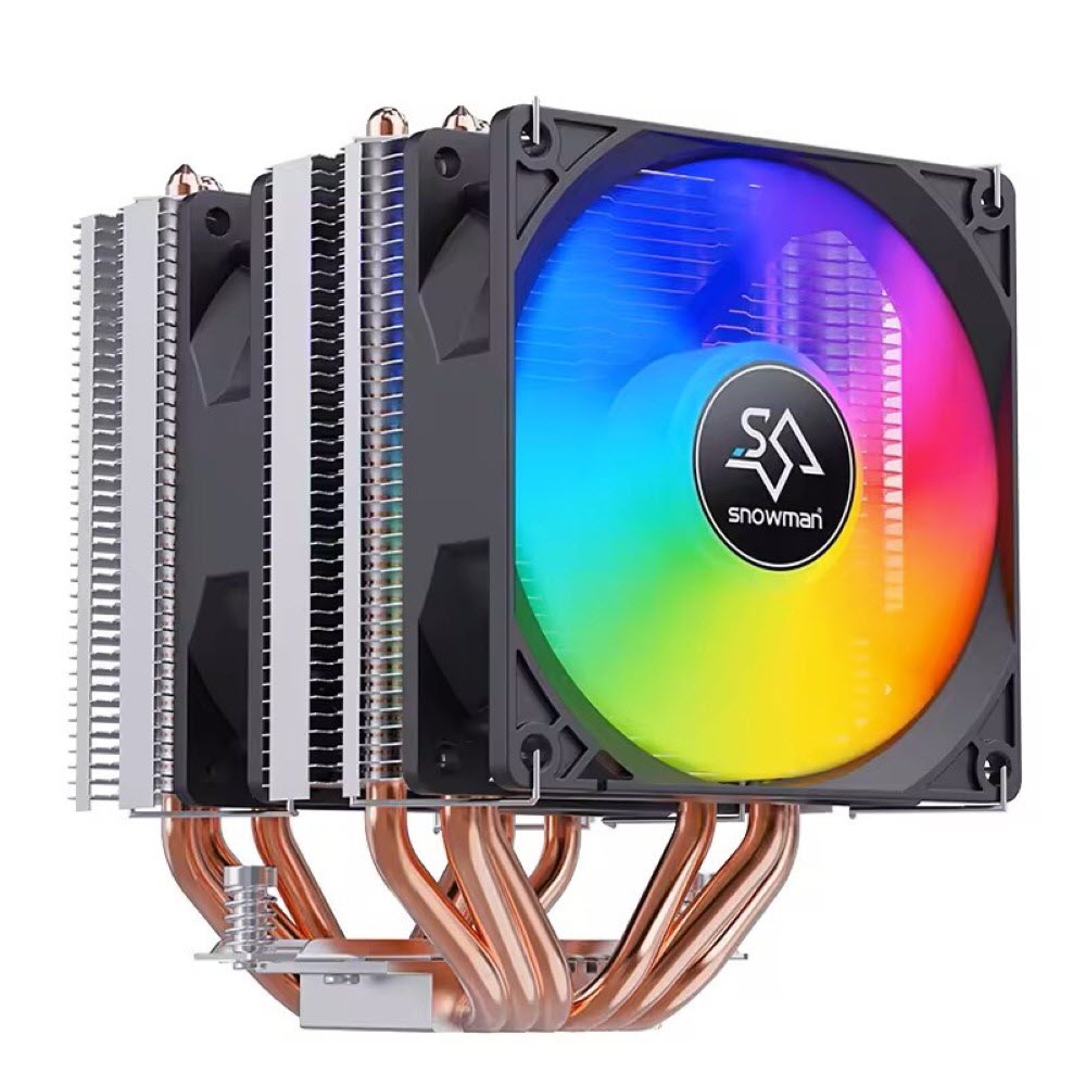Snowman MX6-V3 ARGB Dual Fan CPU Cooler - Black