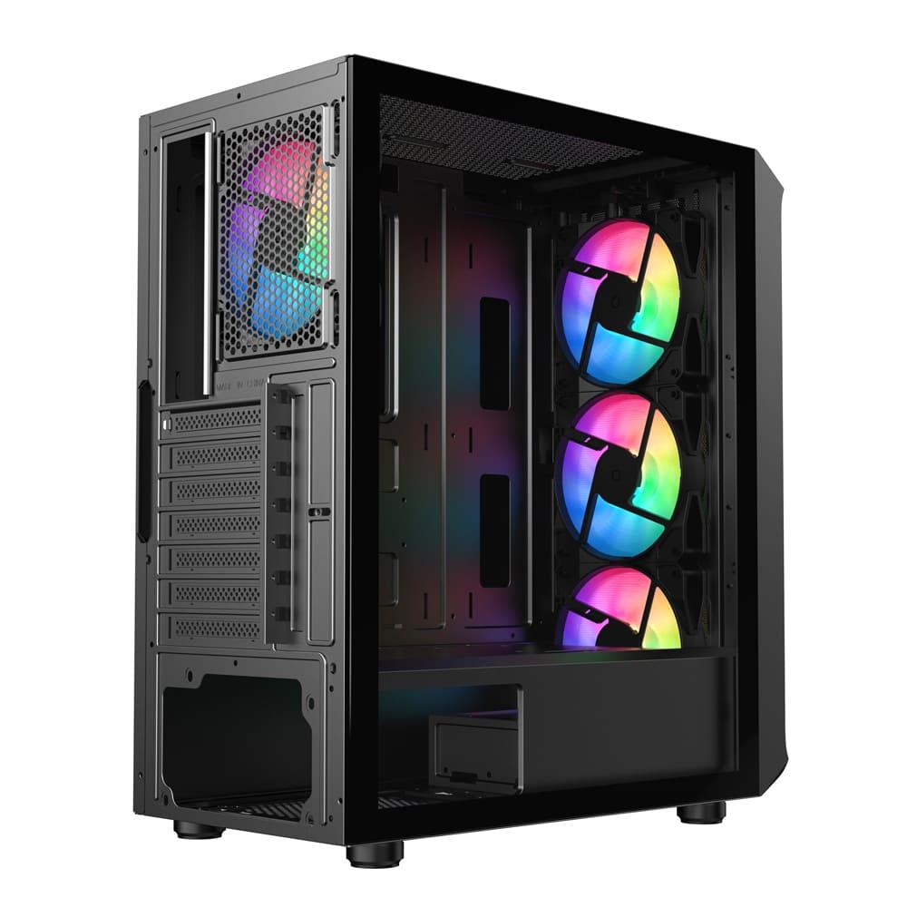 Sama 205A ATX 4x ARGB Fans Pre-Installed- Black - PakByte  