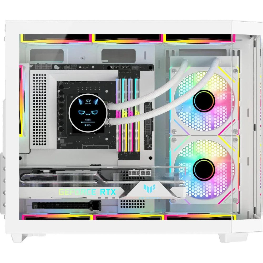 Sama Neview 2771 3x ARGB Fans Pre-Installed M-ATX Computer Case - White