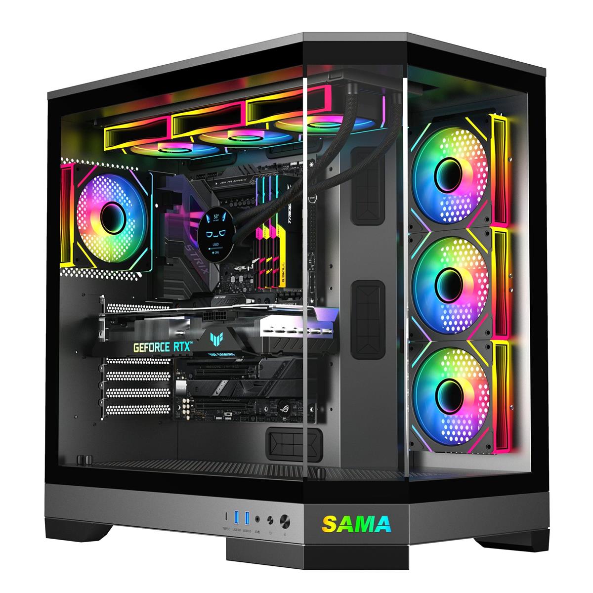Sama Neview 3021 4x ARGB Fans Pre-Installed ATX - Black - PakByte  