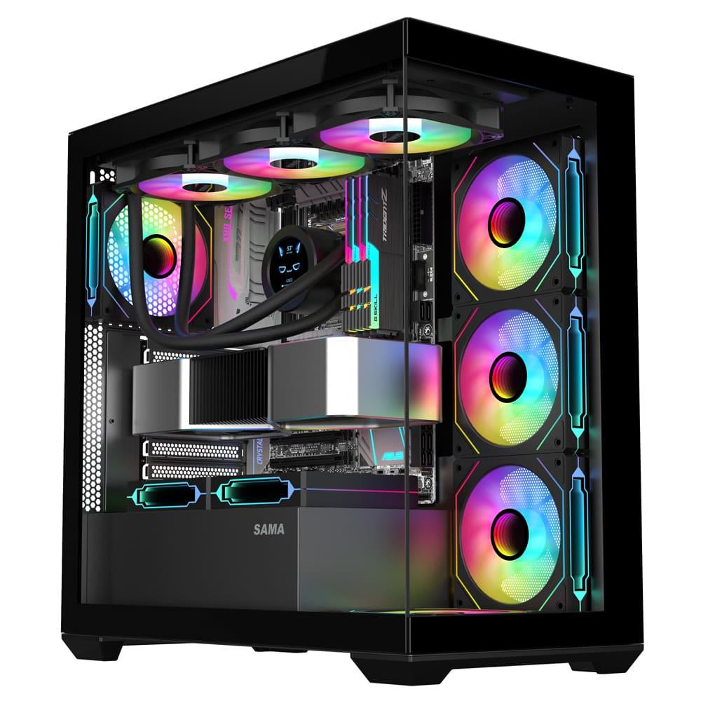 Sama SV-01 4x ARGB Fans BTF Support ATX Computer Case - Black