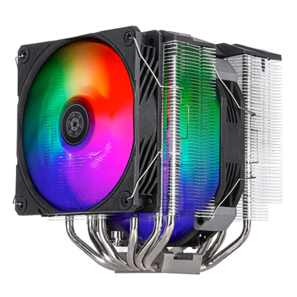 SilverStone SST-HYD140-ARGB Hydrogon D140 ARGB High-performance Dual-tower CPU Cooler Featuring Six Copper Heat Pipes and Dual ARGB Fans