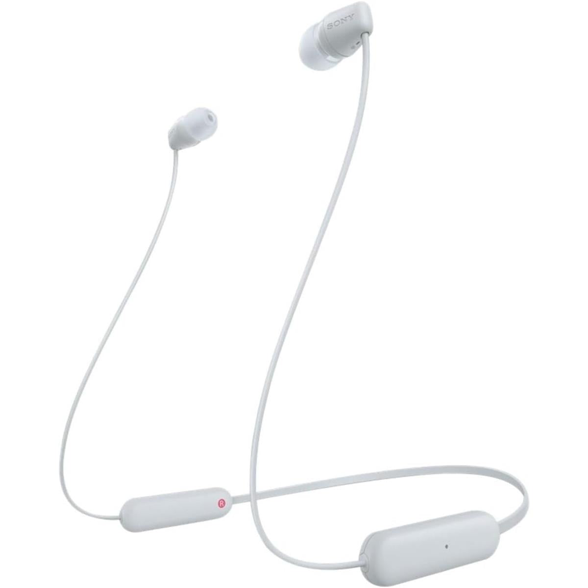 Sony WI-C100 Wireless In-Ear Bluetooth Headphones - White - PakByte Computers  