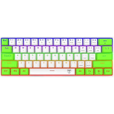 T-DAGGER Arena T-TGK321 Mechanical Gaming Keyboard - White/Green - PakByte Computers 