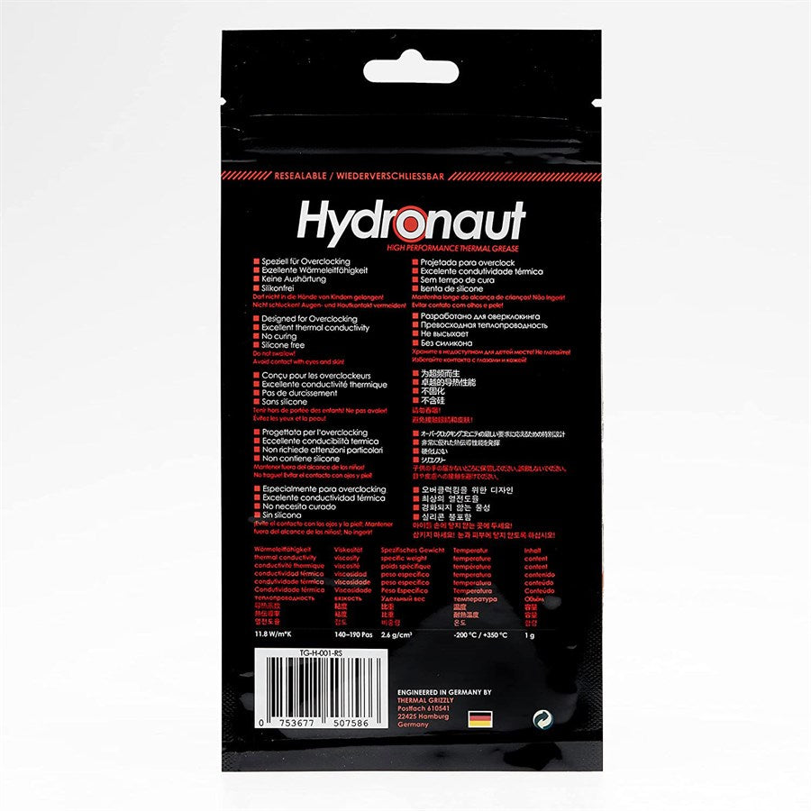 Thermal Grizzly HYDRONAUT 1g Thermal Paste - TG-H-001-RS 1G - PakByte Computers  