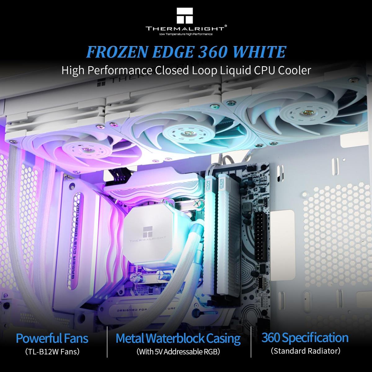 Thermalright Frozen Edge 360 White ARGB AIO 360mm Liquid CPU Cooler - PakByte  