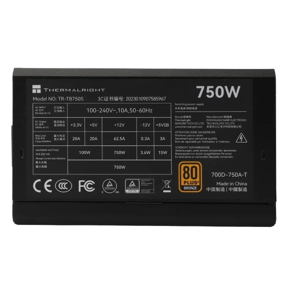 Thermalright TB-750S 750W 80 Plus Bronze Power Supply - PakByte  