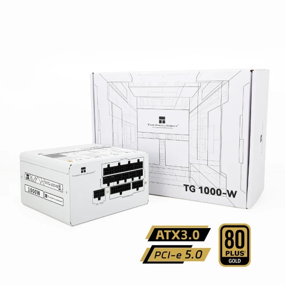 Thermalright TG-1000-W 1000W ATX 3.0 PCIe 5.0 80+ Gold Full Modular Power Supply White - PakByte  