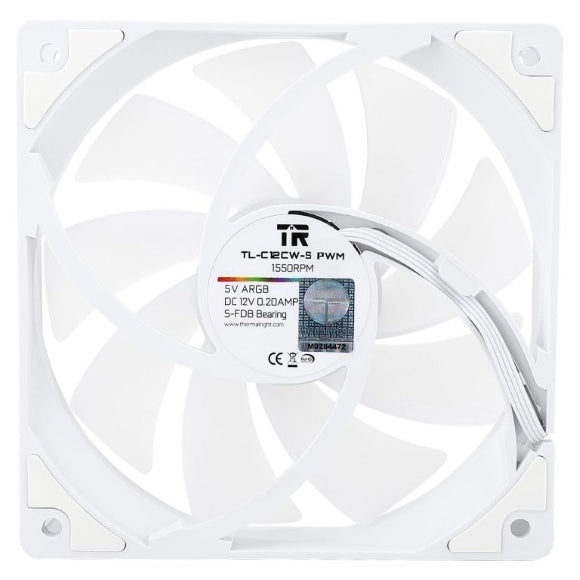 Thermalright TL-C12CW-S X3 CPU Fan 120mm White ARGB Case Cooler Fan - PakByte  