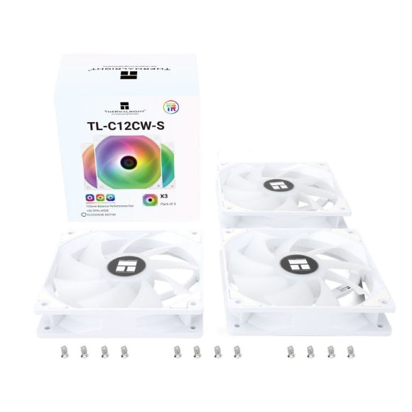 Thermalright TL-C12CW-S X3 CPU Fan 120mm White ARGB Case Cooler Fan - PakByte  