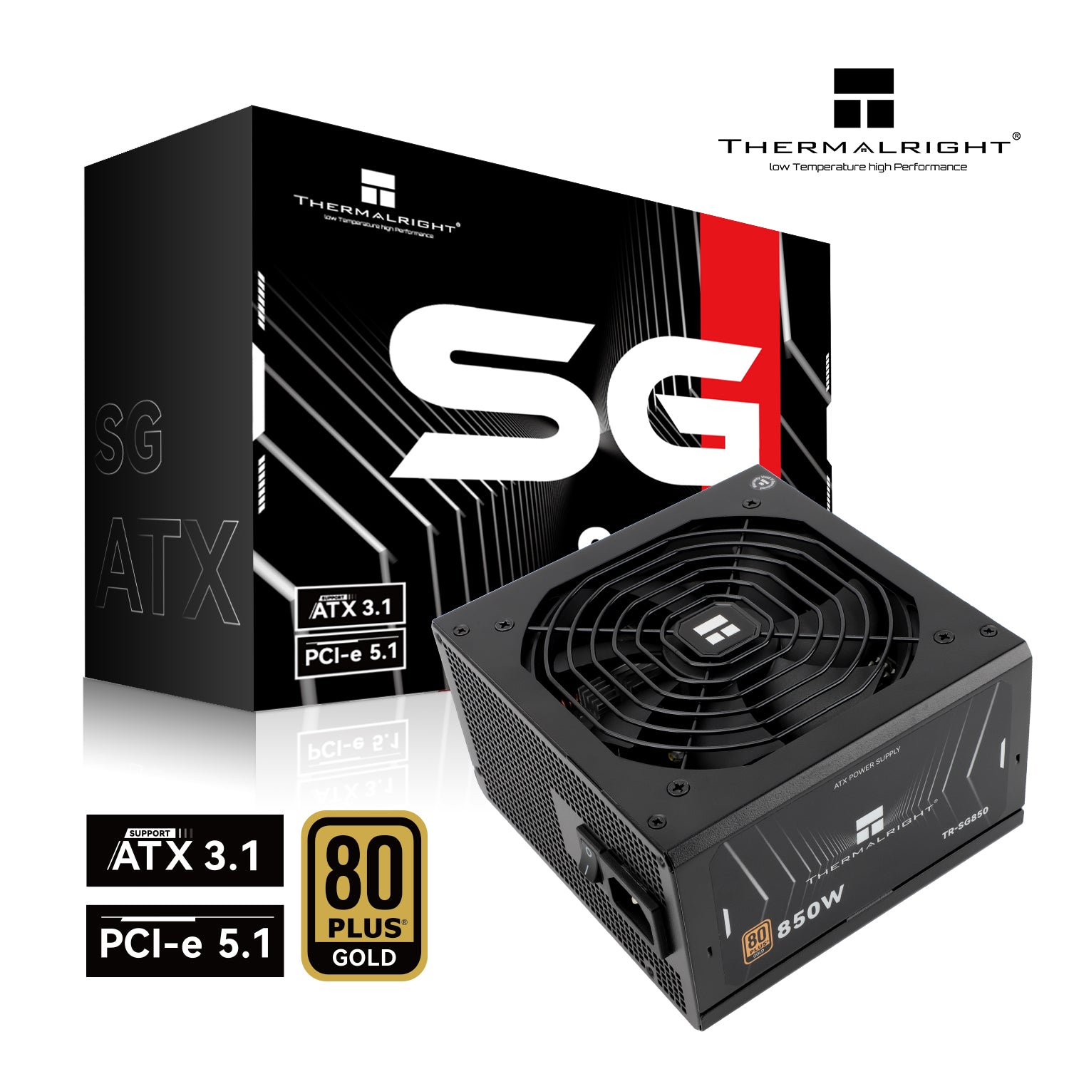Thermalright TR-SG850 850W 80 Plus Gold Fully modular ATX 3.1 PCI-e 5.1 PSU - PakByte  