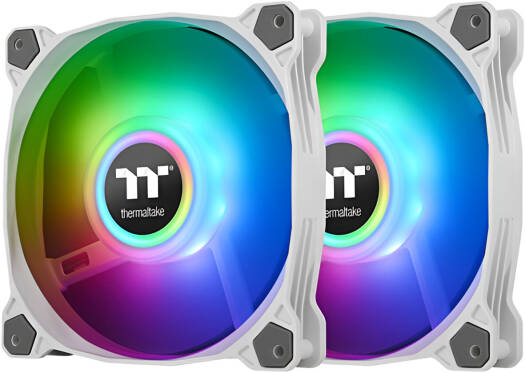 Thermaltake Pure Duo 12 ARGB 120mm Sync Radiator Fan - White - 2 Fan Pack