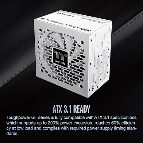 Thermaltake Toughpower GT 750W 80 Plus Gold Power Supply - Snow