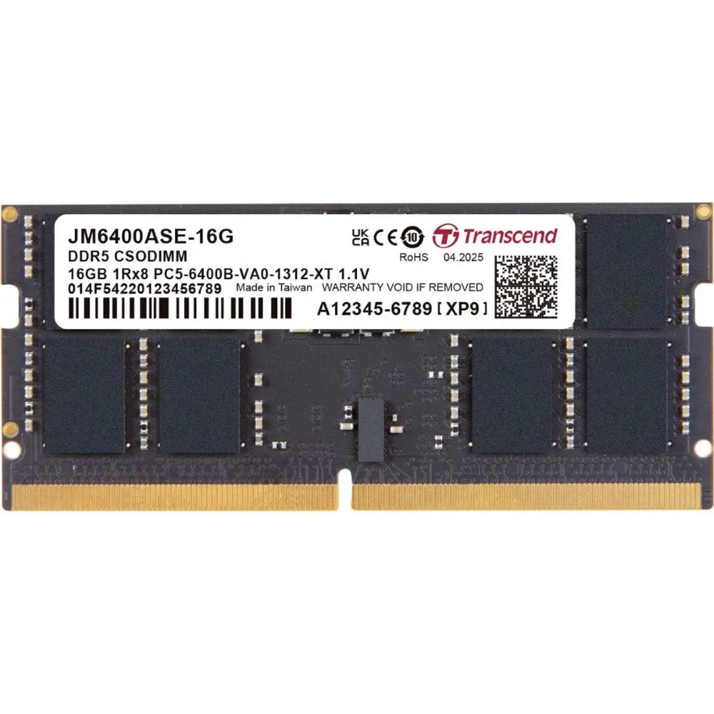 Transcend JetRam 16GB (1x16GB) 6400MHz C52 DDR5 Laptop Memory - PakByte Computers  