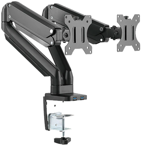 Twisted Minds TM-26-C012U Premium Dual Gas Spring Pole Mounted Monitor Arm - PakByte Computers  