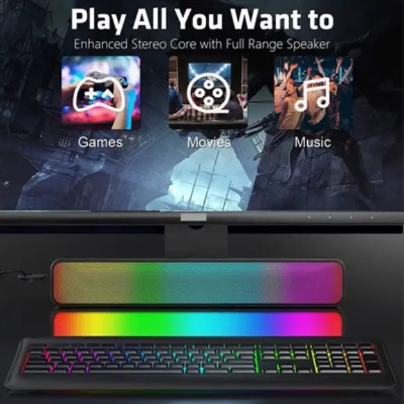 Twisted Minds TM-Q6 RGB Wireless Bluetooth Gaming Soundbar - PakByte Computers 