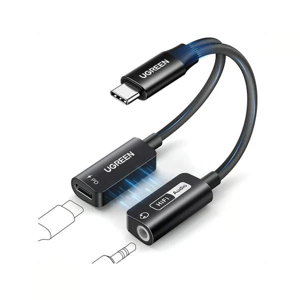 UGREEN 25837 Magnetic 2‑in‑1 USB‑C to 3.5mm Audio Adapter + Charger
